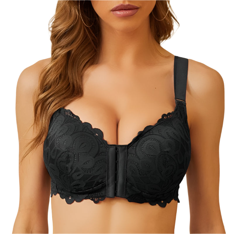 Magic Front Closure Push Up Thin Cup Wireless Lace - Magic Bra